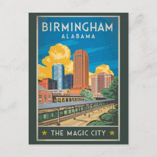 Birmingham Alabama Reise Kunst Vintage Postkarte