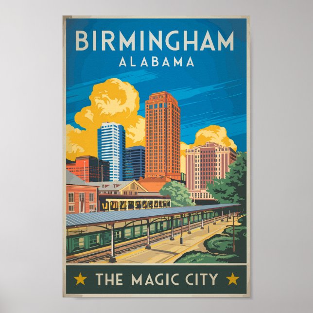 Birmingham Alabama Reisen Vintag Poster (Vorne)