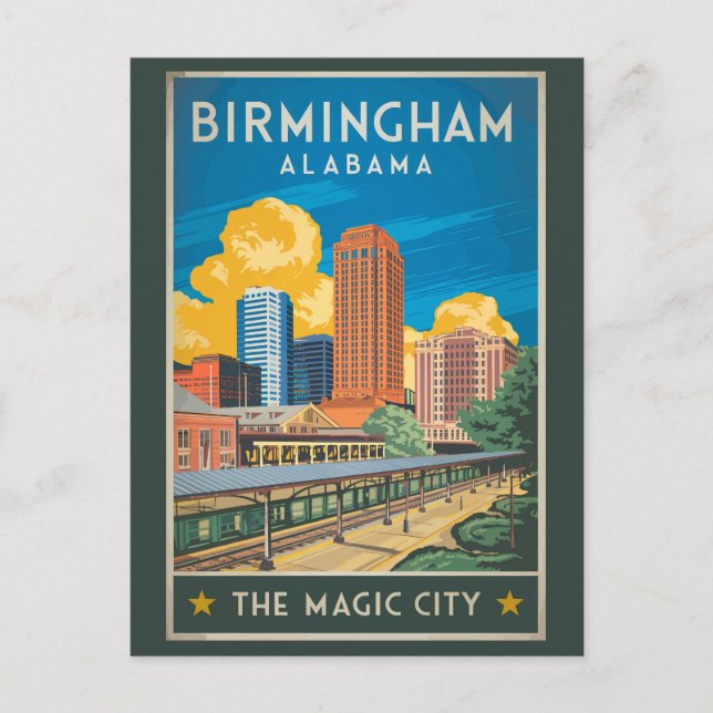 Birmingham Alabama Reisen Vintag Postkarte (Vorderseite)