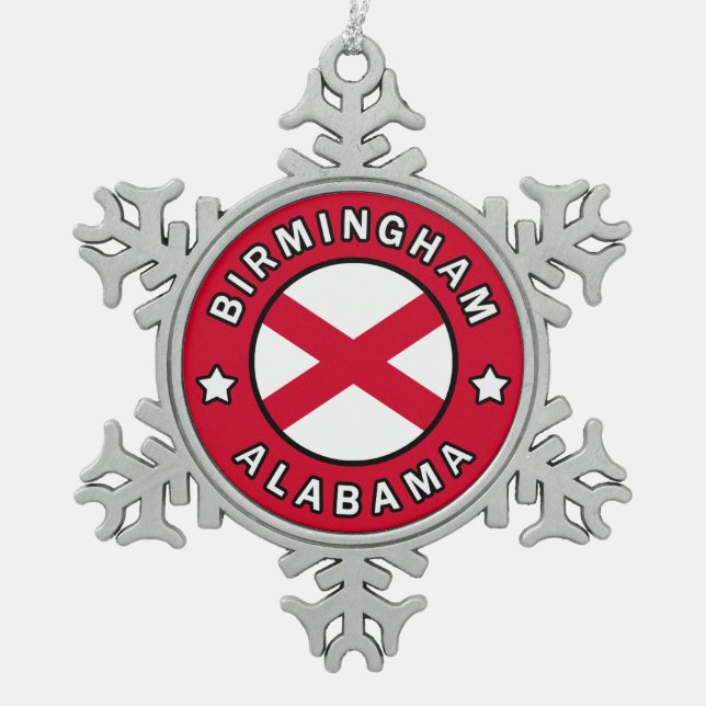 Birmingham Alabama Schneeflocken Zinn-Ornament (Vorderseite)