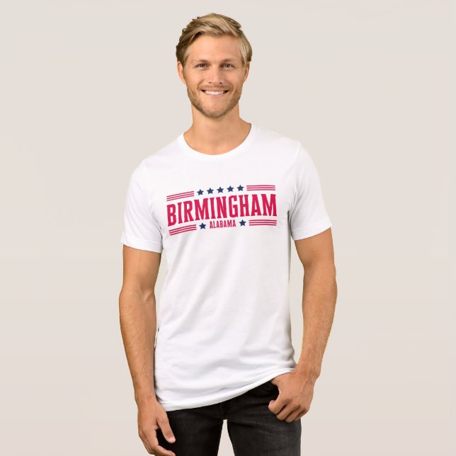 BIRMINGHAM ALABAMA US Flagge Tri-Blend Shirt (Vorderseite voll)