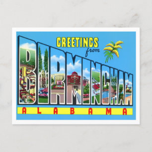 Birmingham, Alabama Vintag Big Letters Postcard Postkarte