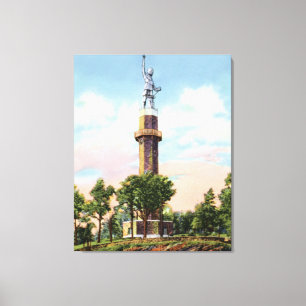 Birmingham Alabama Vulcan auf rotem Berg Leinwanddruck