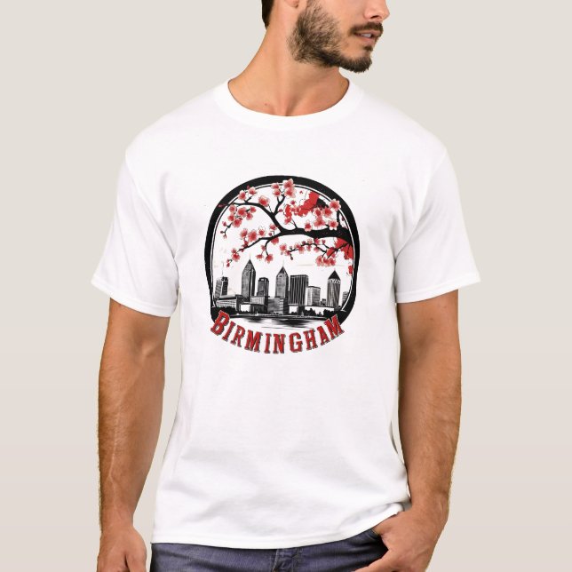 Birmingham City Alabama Skyline T - Shirt (Vorderseite)