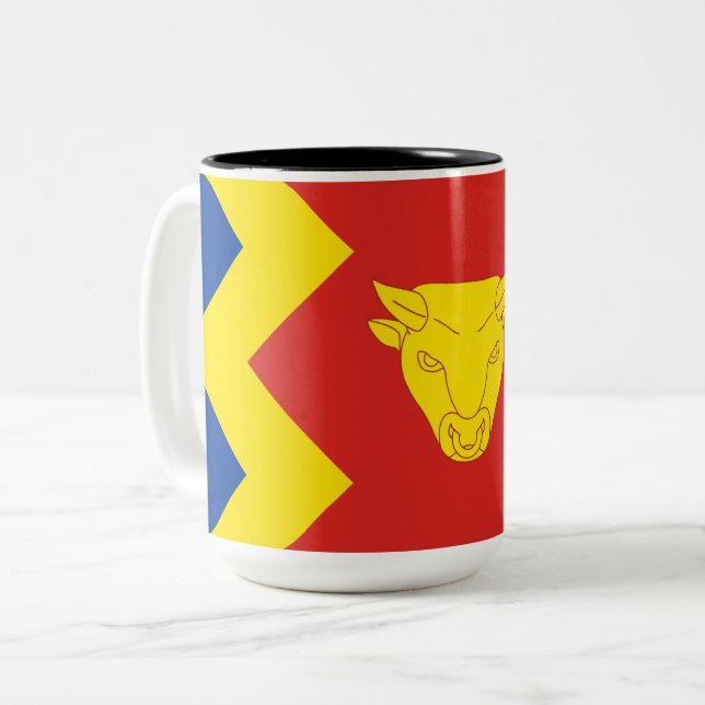 Birmingham City Flag Zweifarbige Tasse (Vorderseite Links)