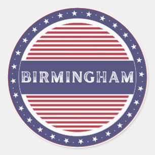 Birmingham City Pride Emblem – Amerikanische Ident Runder Aufkleber