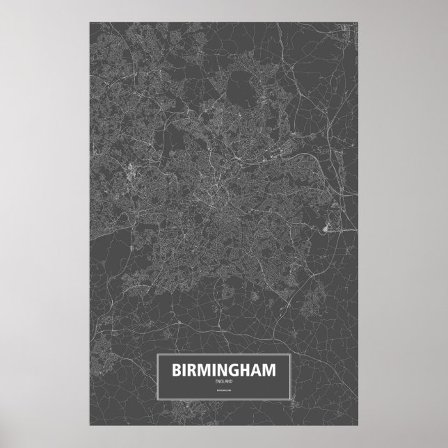 Birmingham, England (schwarz weiß) Poster (Vorne)