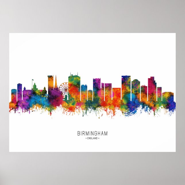 Birmingham England Skyline Poster (Vorne)