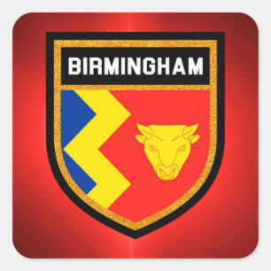 Birmingham Flag Quadratischer Aufkleber