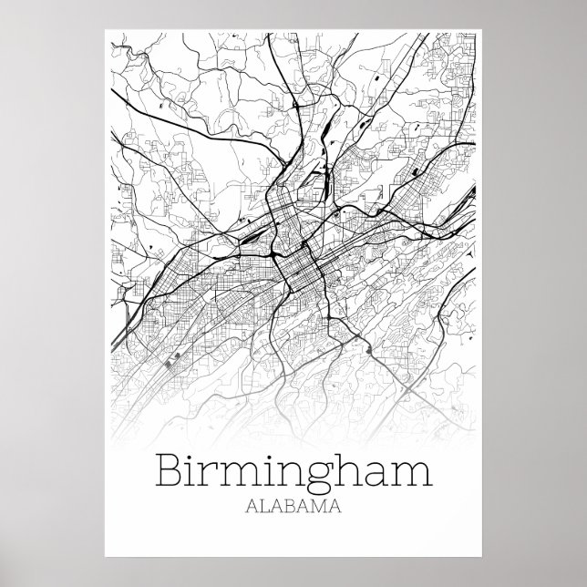 Birmingham Map - Alabama - City Map Poster (Vorne)