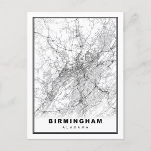 Birmingham Map Postkarte