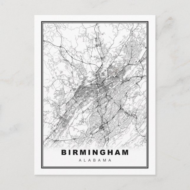 Birmingham Map Postkarte (Vorderseite)