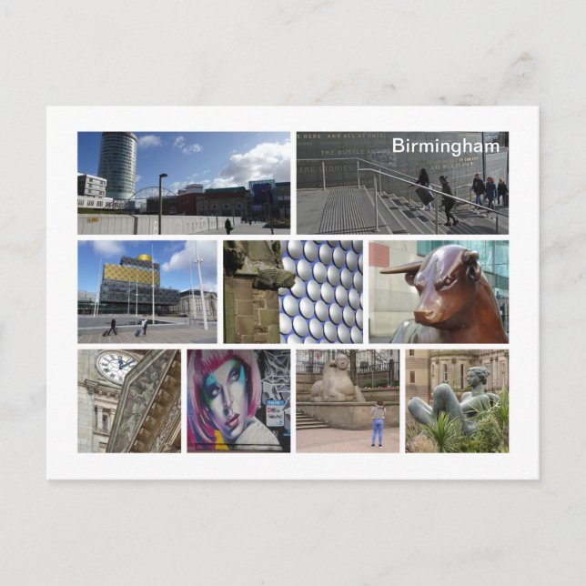 Birmingham Postkarte (Vorderseite)