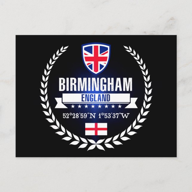 Birmingham Postkarte (Vorderseite)