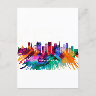 Birmingham Skyline Einladungspostkarte