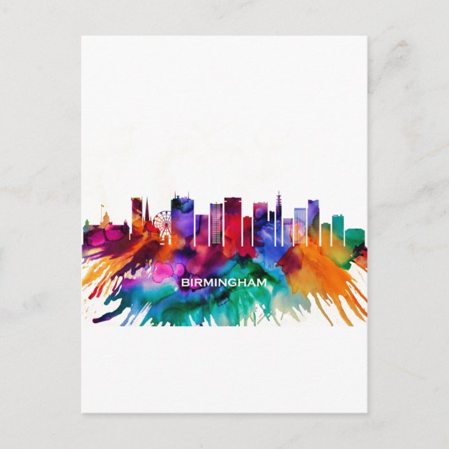 Birmingham Skyline Einladungspostkarte (Vorderseite)