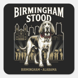 Birmingham Stood Bloodhound Civil Rights Heritage Quadratischer Aufkleber