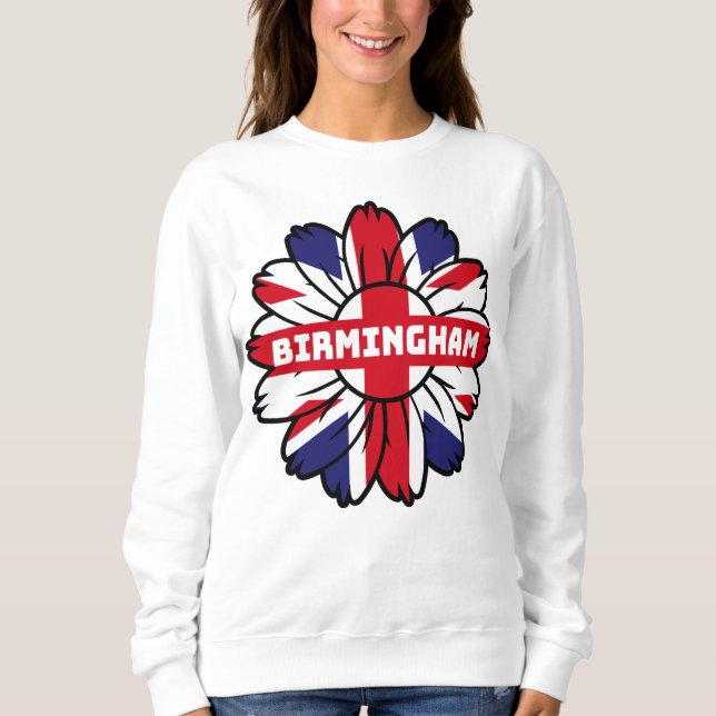 Birmingham Union Jack Sunflower British Pride Sweatshirt (Vorderseite)