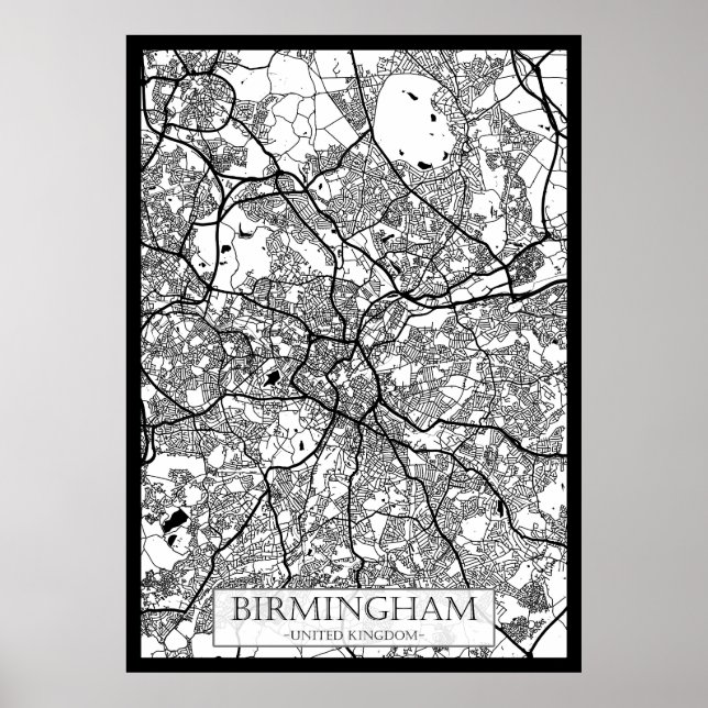 Birmingham United Kingdom City Map Poster (Vorne)