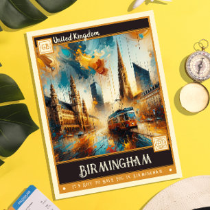 Birmingham, Vereinigtes Königreich   Vintage-Gemäl Postkarte