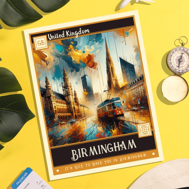 Birmingham, Vereinigtes Königreich | Vintage Maler Postkarte (Von Creator hochgeladen)
