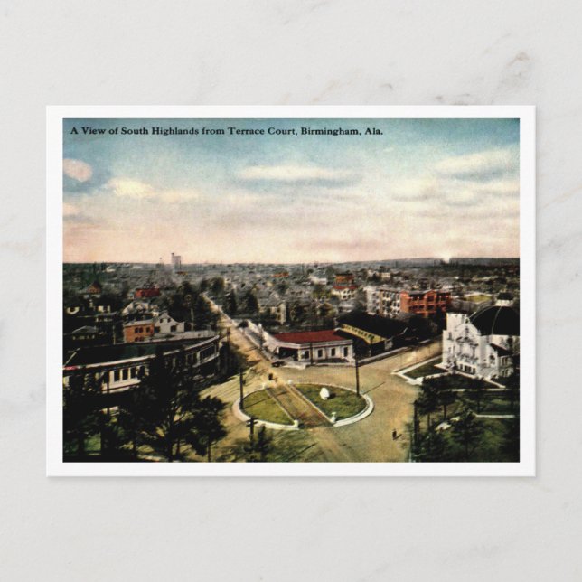 Birminghham AL, South Highlands View Vintag Postkarte (Vorderseite)