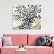 Birnbaum und Lattenzaun / Künstler Larry Lerew