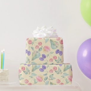 Birne, Apfel, Kirsche, Pflaume, Fruchtmischung, st Geschenkpapier