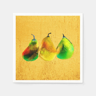 Birne Aquarell grüne Fruchtnapkins Serviette