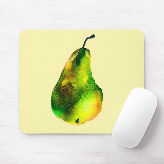 Birne, Aquarellfrucht Mousepad (Mit Mouse)