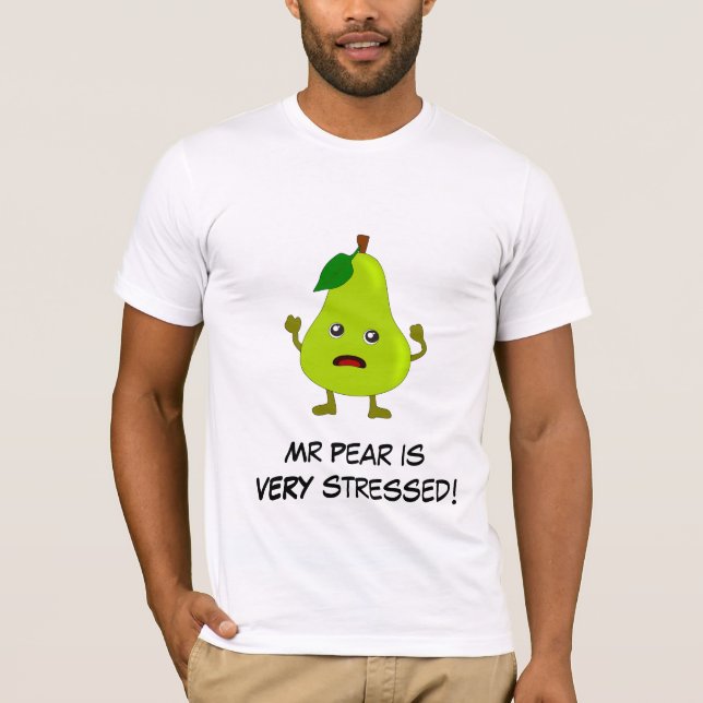 Birne: Bad Fruit Gang mit anpassbarem Slogan T-Shirt (Vorderseite)