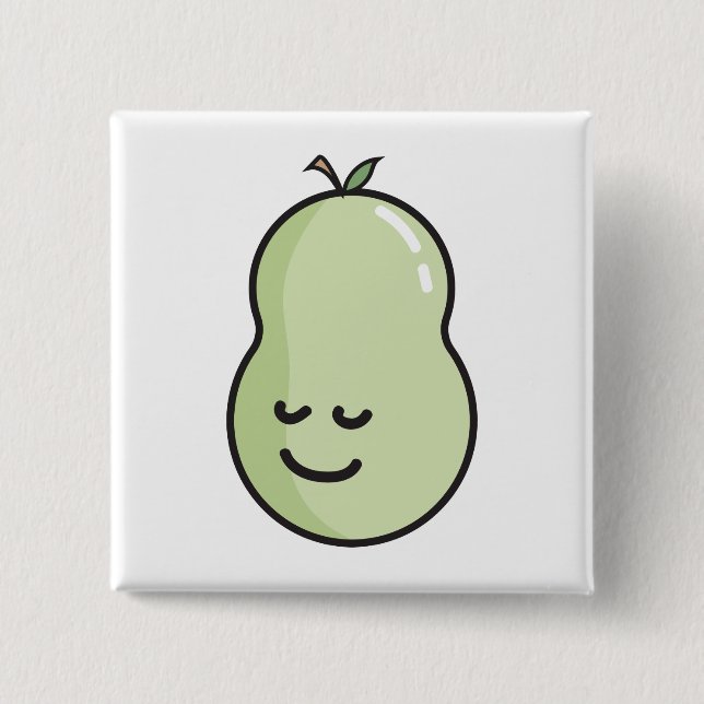 Birne mit einem Lächeln Button (Vorderseite)
