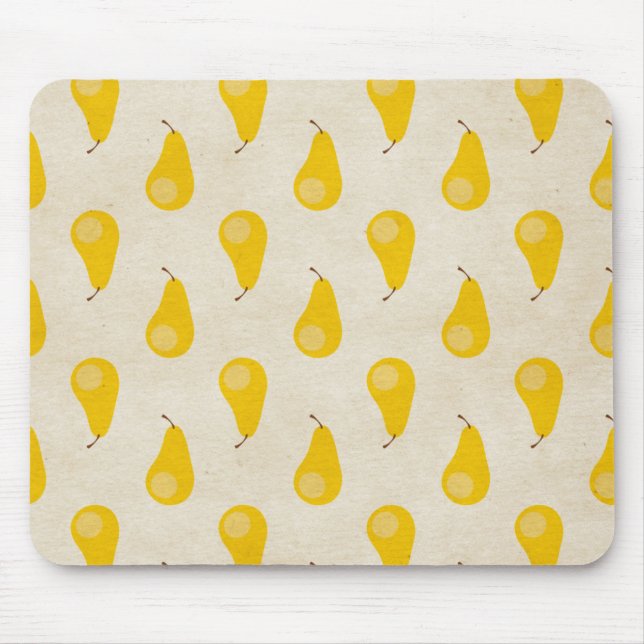 Birne Print Yellow Frucht Birnen Classic Preppy Mousepad (Vorne)