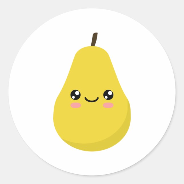 Birne Runder Aufkleber (Vorderseite)