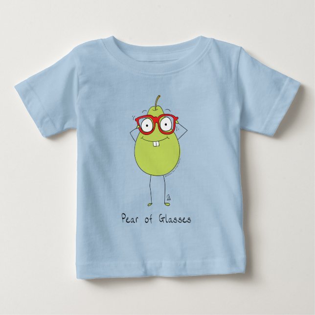 Birne von Glasses Funny & Niedlich Kid's Baby T -  T-shirt (Vorderseite)