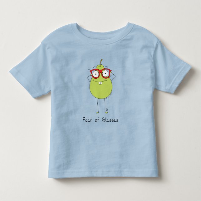 Birne von Glasses Funny & Niedlich Kid's Kleinkind Kleinkind T-shirt (Vorderseite)