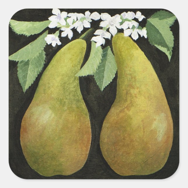 Birnen 2013 quadratischer aufkleber (Vorderseite)