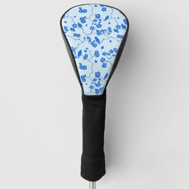 Birnen auf Kirschblüten Blau auf blau Golf Headcover (Vorderseite)
