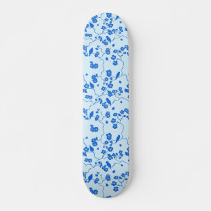 Birnen auf Kirschblüten Blau auf blau Skateboard