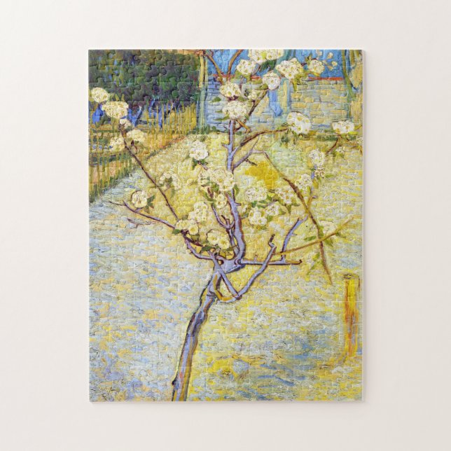 Birnen-Baum in Blüten-Vincent van Gogh-schöner Puzzle (Vertikal)