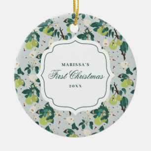 Birnen & Bienen Botanischer Blumengarten Weihnacht Keramik Ornament