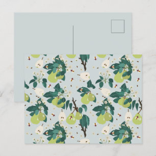 Birnen & Bienen im botanischen Garten Feiertagspostkarte