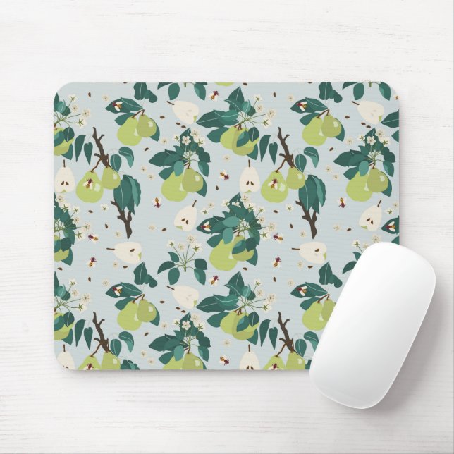 Birnen & Bienen in einer Blumengarten Küche Mousepad (Mit Mouse)