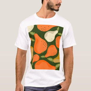 Birnen, Blätter: bunte Vintage Tapete. T-Shirt