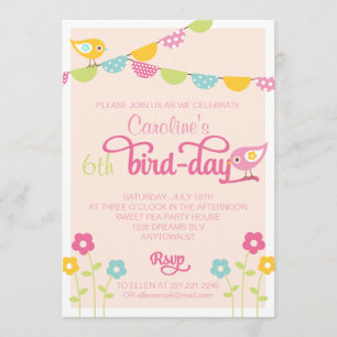 Birnen-Blume und Banners Girl Birthday Party Einladung