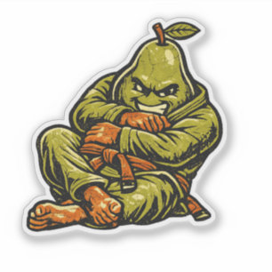 Birnen-Boden-Kämpfer – Vintage Retro BJJ Grappling Aufkleber