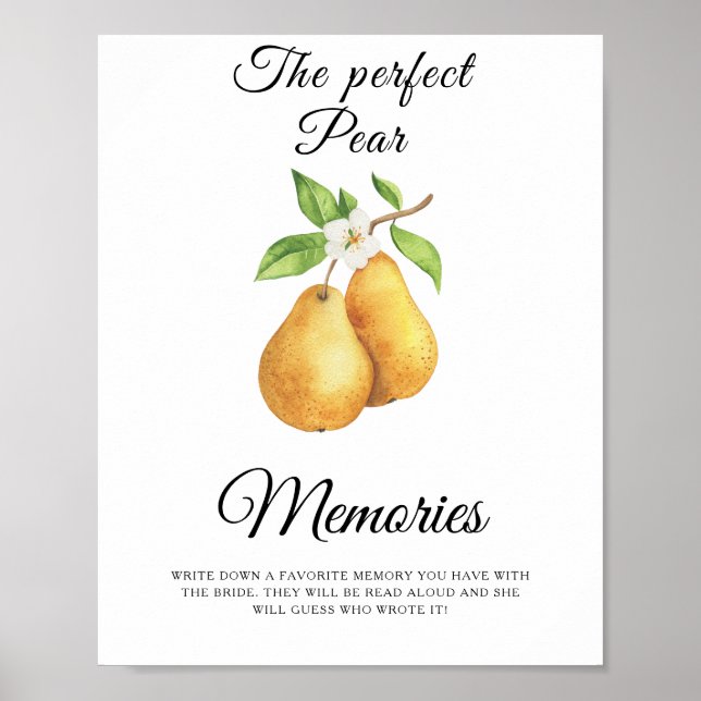 Birnen Brautparty Erinnerungen mit der Braut Poster (Vorne)