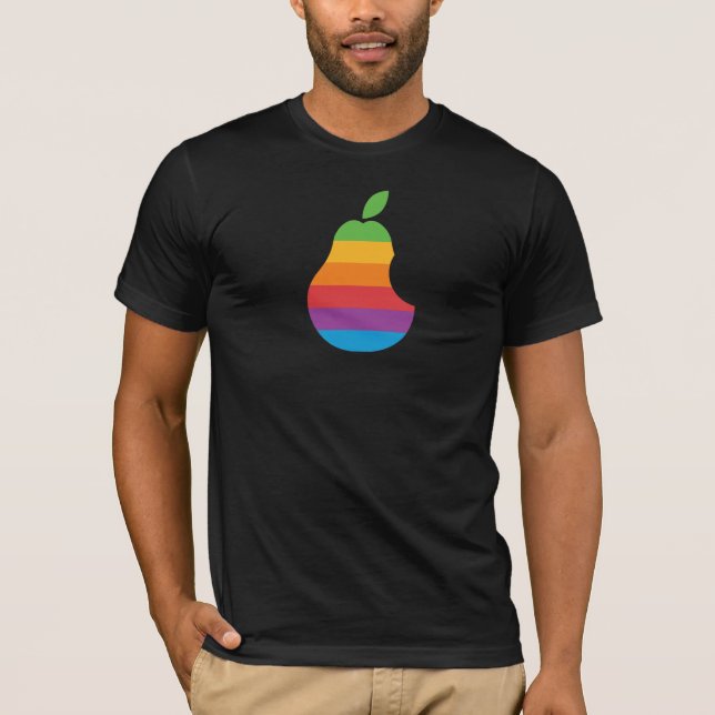 Birnen-Computer - Retro Apple-Logo-Parodie-T - T-Shirt (Vorderseite)