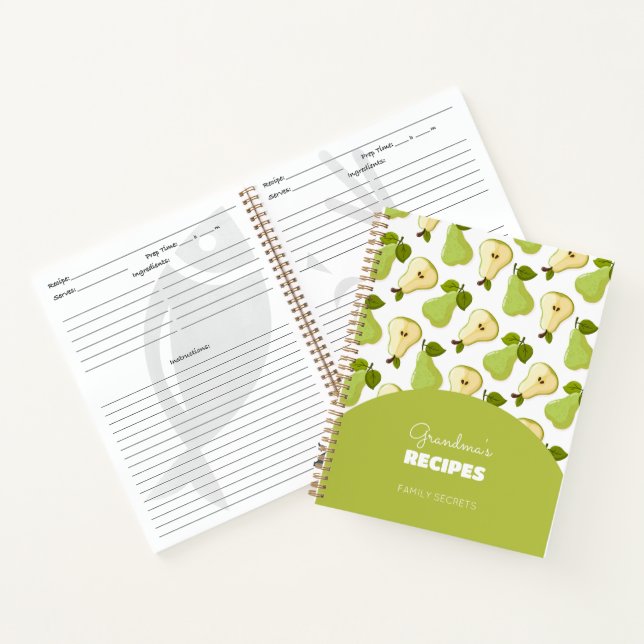Birnen Druck Rezeptbuch Notizbuch (Innenseite)