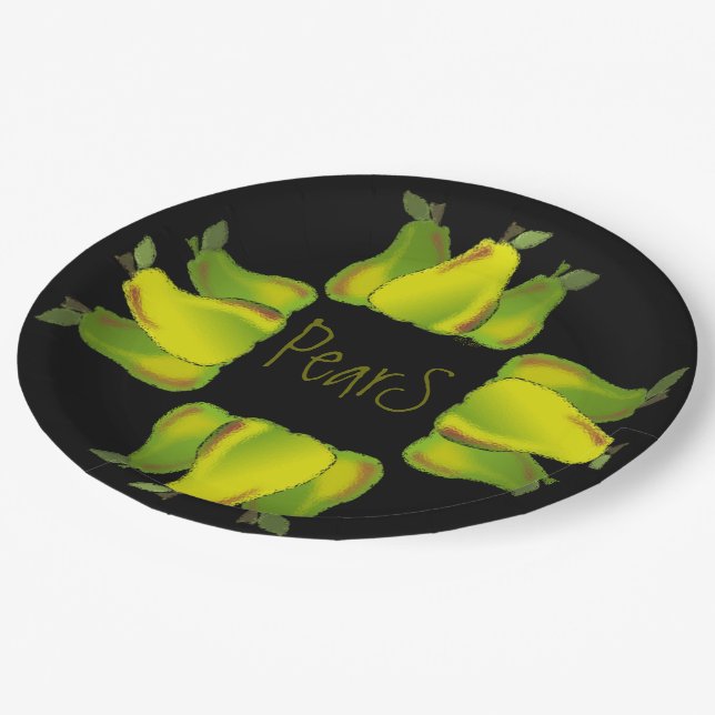 Birnen Fruit Fruit Fruit Design Digital Graphics Pappteller (Schrägansicht)